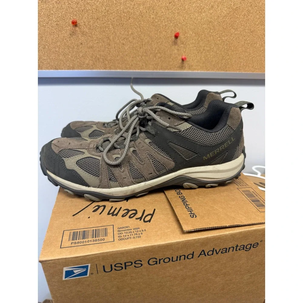 Merrell Accentor 3 Vent Hiking Shoes for Men Sz 12 Boulder Suede/Mesh J135487